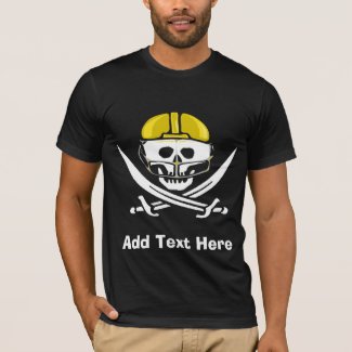 Football Player Skull and Swords Go, Add Text Here T-Shirt