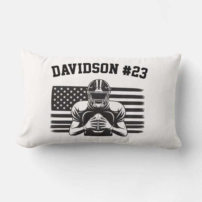 Football Player Sports Team Football Throw Pillow (Front)