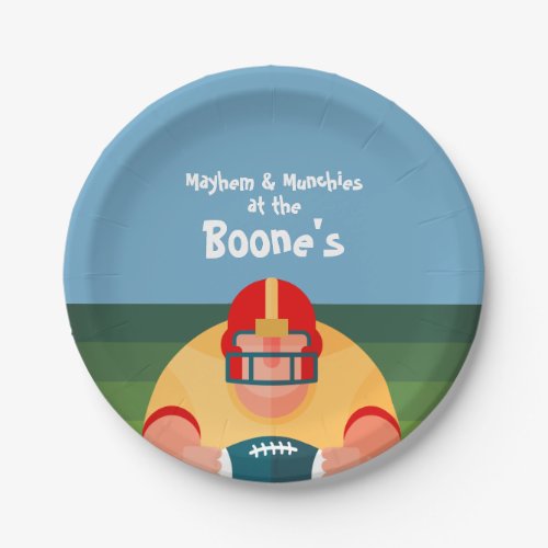 Football Player Super Fan Game Day Paper Plates