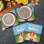 Football Player Super Fan Game Day Square Paper Coaster<br><div class="desc">Customize these football player paper coasters with your name so you're ready for the big game. See MATCHING invitations and more in our store.</div>