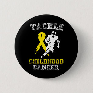 Football Player Tackle Childhood Cancer Awareness Button