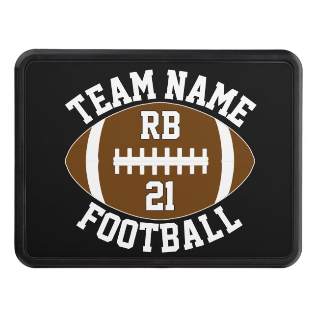 Football Player Team Name, Position and Number Hitch Cover (Front)