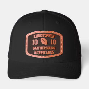 Football Player, Team, or Coach Personalized Leather Patch Hat
