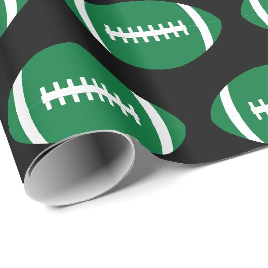 Football Player/Team Party Green Footballs Sports Wrapping Paper