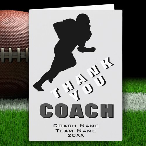 Football Player Thank You Coach Card