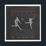 Football Player Ugly Christmas Sweater Napkins<br><div class="desc">Football Player Ugly Christmas Sweater</div>