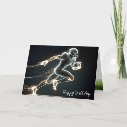 Football Player With Ball for Birthday Card