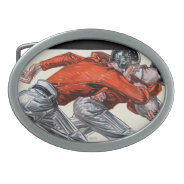 Football Players Belt Buckle at Zazzle