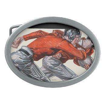 Football Players Belt Buckle by PostSports at Zazzle