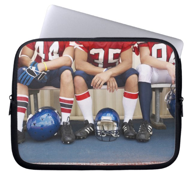Football Players on Bench 2 Laptop Sleeve (Front)