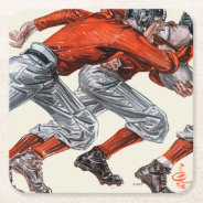 Football Players Square Paper Coaster at Zazzle