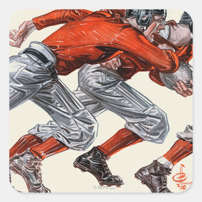 Football Players Square Sticker (Front)