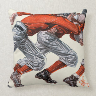 Football Players Throw Pillow