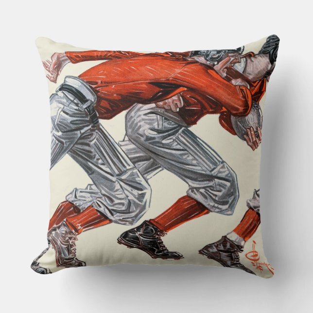 Football Players Throw Pillow (Front)
