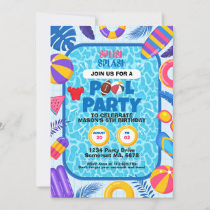 Football Pool Party Birthday Invitation