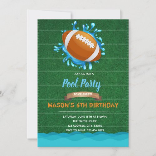 Football Pool Party invitation