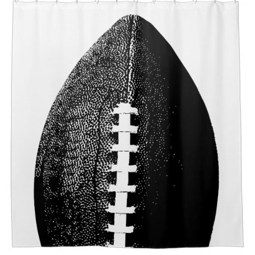 Football Pop Art _ Black Modern Minimal Sports Shower Curtain