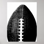 Football Poster - Black Modern Minimal Sports<br><div class="desc">A modern football in minimalist pop art style.</div>