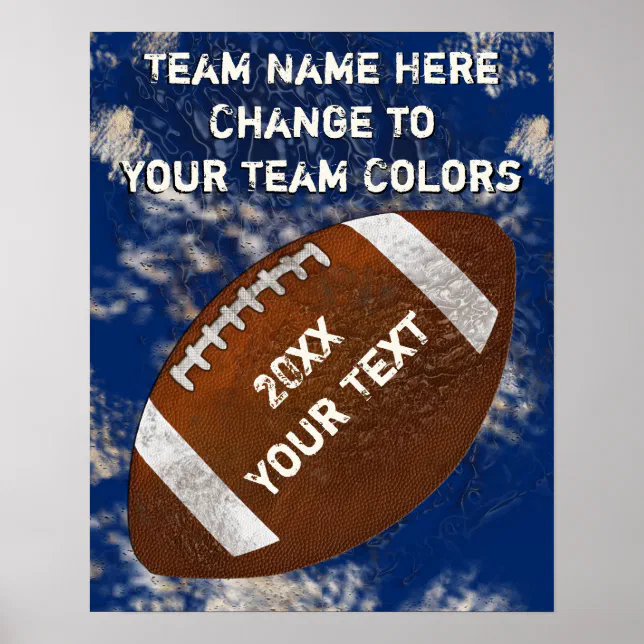 Football Posters with YOUR TEXT and COLORS | Zazzle