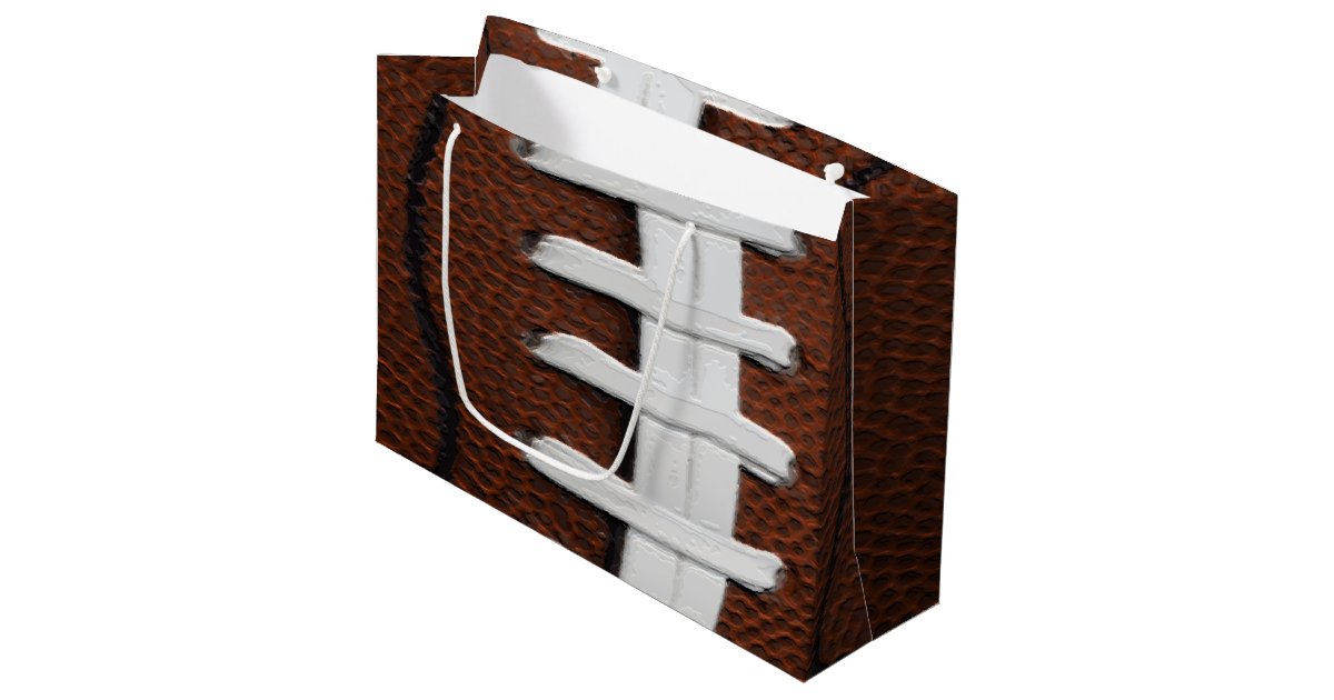 Football Print Pattern Background Large Gift Bag Zazzle Com