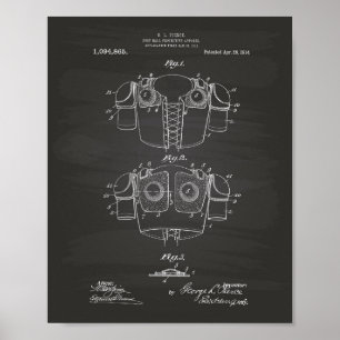 Football Protective 1914 Patent Art Chalkboard Poster