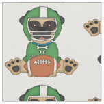 Football Pug - Green and White Fabric