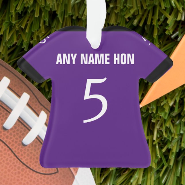Football Purple & Black Jersey Ornament (Creator Uploaded)