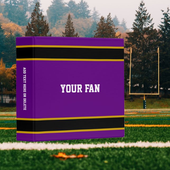 Football Purple & Black Personalized Binder (Creator Uploaded)