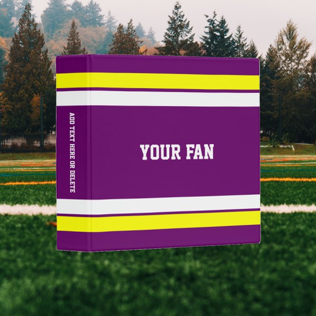 Football Purple, Gold & White Personalized Binder (Creator Uploaded)