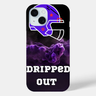 Football purple smoke iPhone 15 case