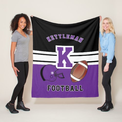 Football  Purple Sport Letter Fleece Blanket