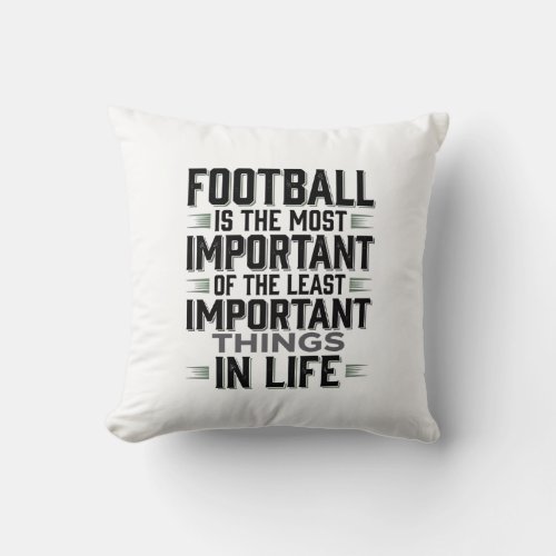 Football Quote Vintage Typography Shirt Design_1 Throw Pillow