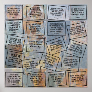 Football Quotes Collage on Slate Poster