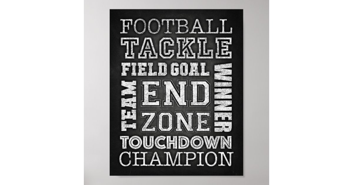 FOOTBALL QUOTES Sign Chalk Print | Zazzle