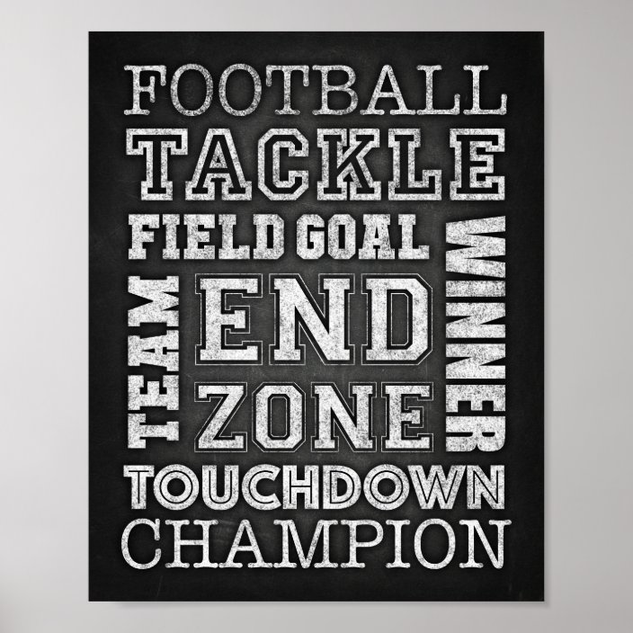 FOOTBALL QUOTES Sign Chalk Print | Zazzle.com