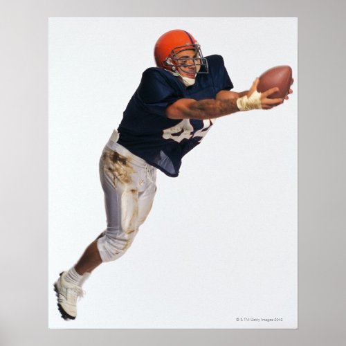 Football receiver catching ball 2 poster