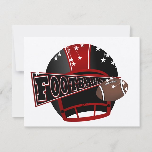 Football Red and Black Invitation - SRF (Front)