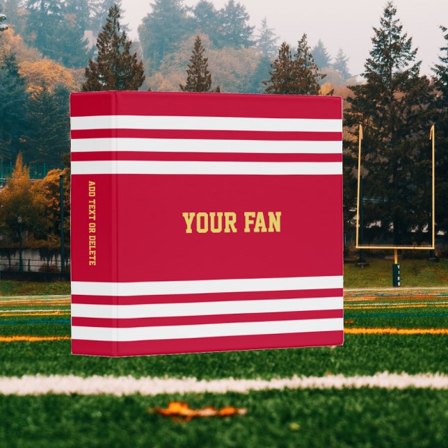 Football Red. Gold & White Personalized Binder (Creator Uploaded)