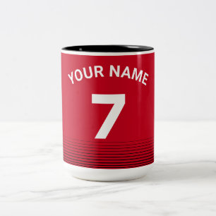 Football Red Jersey Two-Tone Coffee Mug