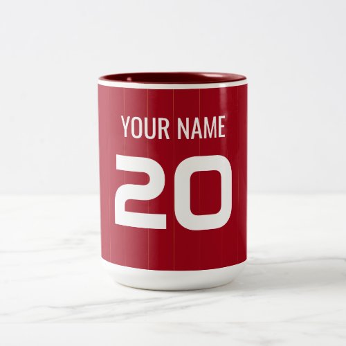 Football Red Jersey Two_Tone Coffee Mug