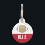FOOTBALL (RED) PET ID TAG<br><div class="desc">FOOTBALL PET TAG - RED</div>