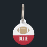 FOOTBALL (RED) PET ID TAG<br><div class="desc">FOOTBALL PET TAG - RED</div>