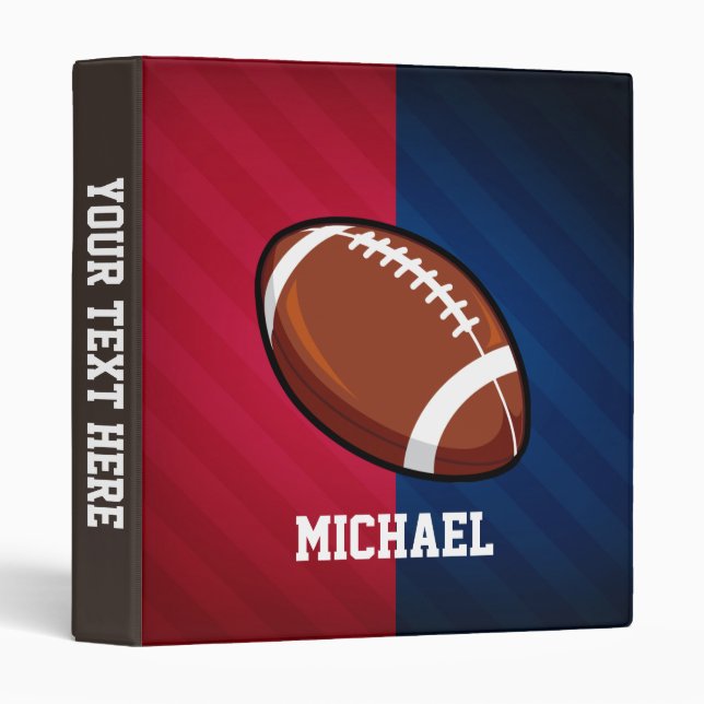 Football; Red, White, and Blue 3 Ring Binder (Front/Spine)