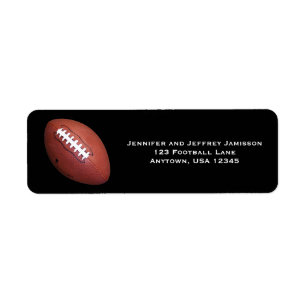 Football Return Address Labels on Black