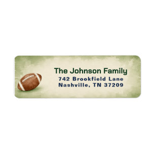 Football Rookie 1st Party Birthday Return Adress Label
