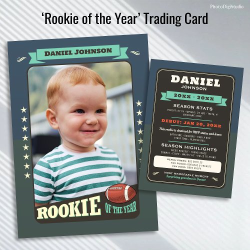 Football Rookie of the Year First Birthday Card