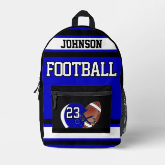 Football Royal Blue - Customize Printed Backpack