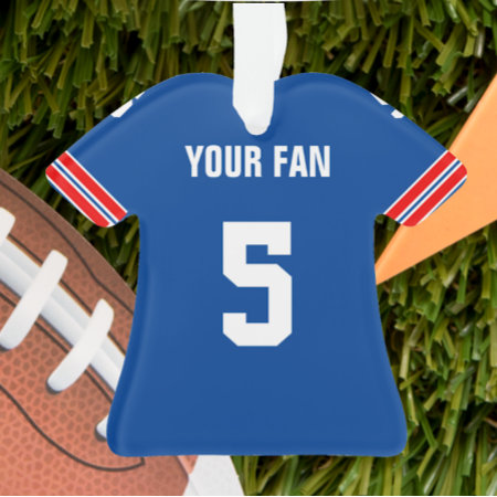 Football Royal Blue, Red & White Jersey Ornament