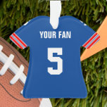 Football Royal Blue, Red &amp; White Jersey Ornament at Zazzle