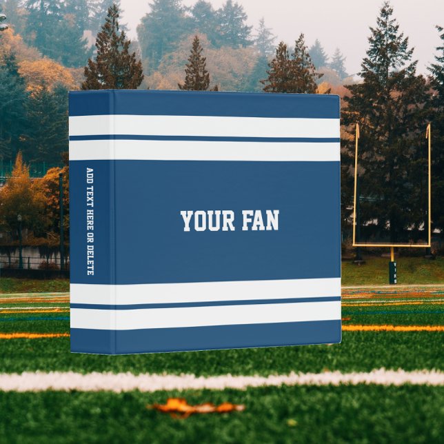 Football Royal Blue & White Personalized 3 Ring Binder (Creator Uploaded)